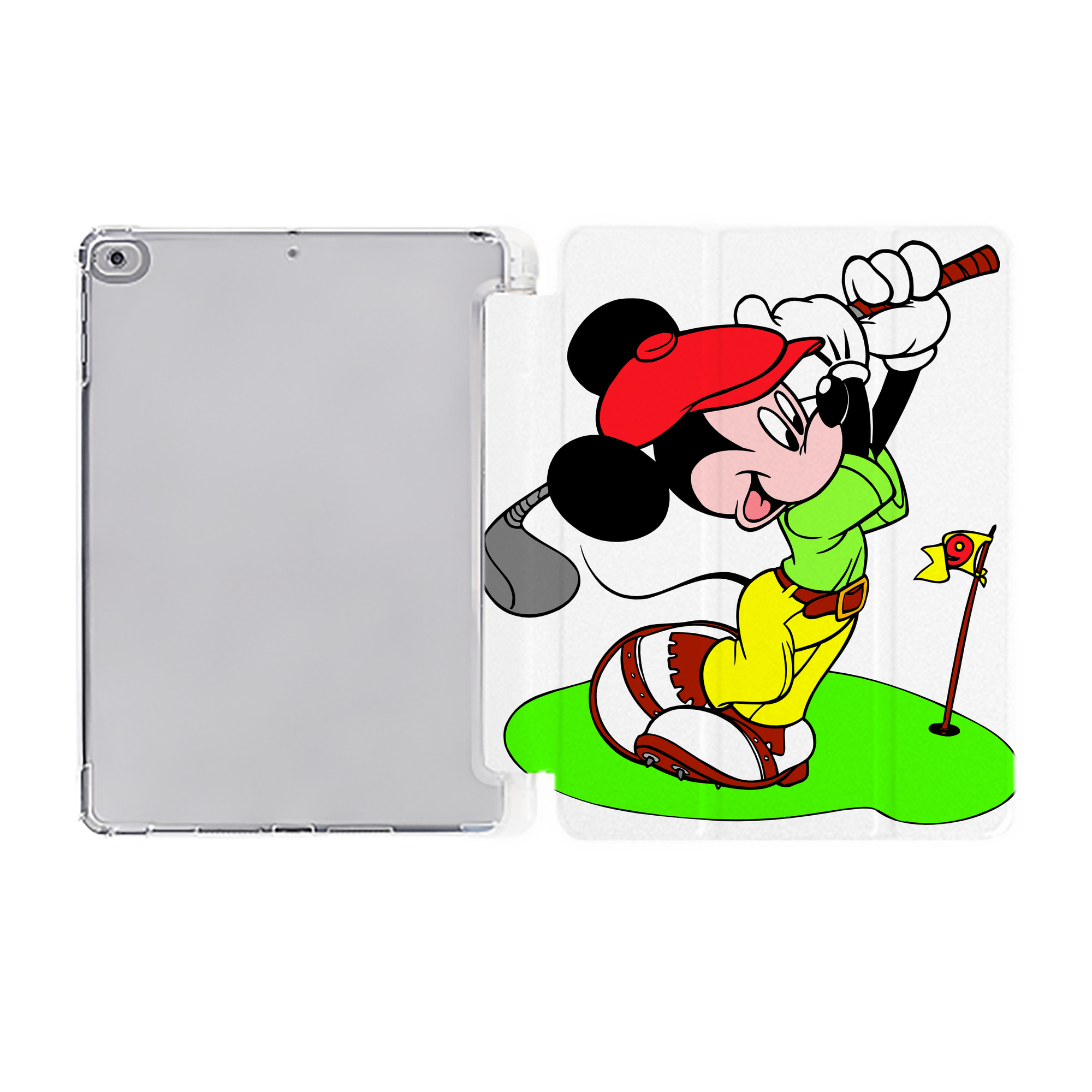 （画像用） ミッキーマウス Mickey Mouse IPad ケース ペン収納付き 三つ折りスタンド PUレザー×シリコン 対応機種9.5/10.5/10.9インチ
